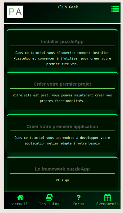 Tutoriel événement mobile